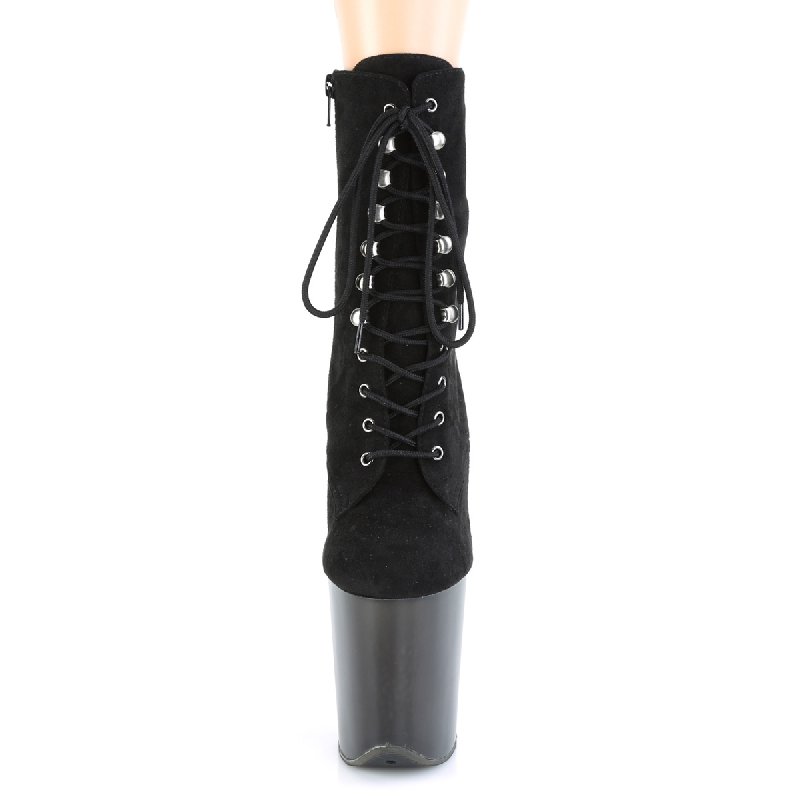 Černé taneční kozačky na extra podpatku FLAM1020FST/BFS/B | FLAMINGO-1020FST Pleaser - zepředu