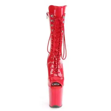 Červené taneční kozačky FLAM1051/R/M | FLAMINGO-1051 Pleaser - zepředu