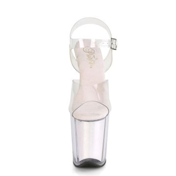 Taneční sandály na extra podpatku FLAM808G/C/OPG | FLAMINGO-808G Pleaser - zepředu Taneční sandály na extra podpatku FLAM808G/C/OPG | FLAMINGO-808G Pleaser - zepředu