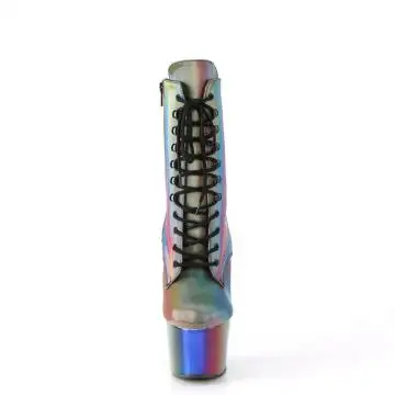 Duhové kozačky pro tanečnice striptýzu ADO1020RC-REFL/RB/CH | ADORE-1020RC-REFL Pleaser - zepředu