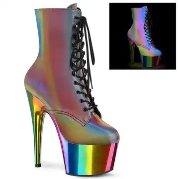 Duhové kozačky pro tanečnice striptýzu ADO1020RC-REFL/RB/CH | ADORE-1020RC-REFL Pleaser