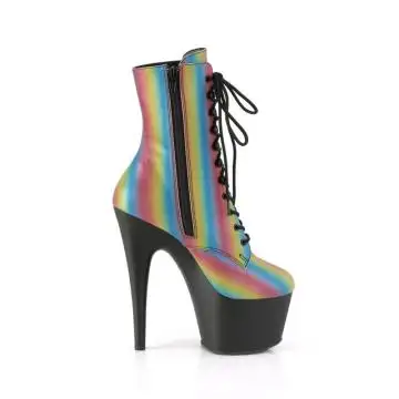 Svítící duhové kozačky Pleaser ADO1020REFL-02/RBW/B | ADORE-1020RC-REFL-02 Pleaser - z vnějšku