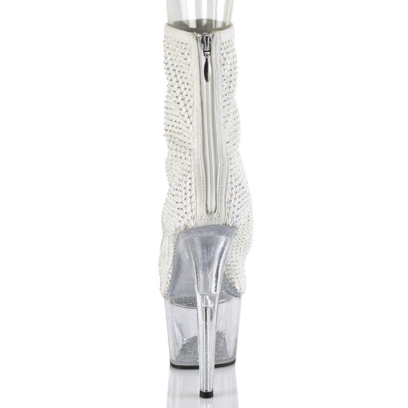 Luxusní bílé svítící kotníkové boty ADO1031GM/WFA-RS/C | ADORE-1031GM Pleaser - zezadu