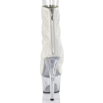 Luxusní bílé svítící kotníkové boty ADO1031GM/WFA-RS/C | ADORE-1031GM Pleaser - zezadu Luxusní bílé svítící kotníkové boty ADO1031GM/WFA-RS/C | ADORE-1031GM Pleaser - zezadu