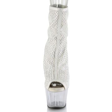 Luxusní bílé svítící kotníkové boty ADO1031GM/WFA-RS/C | ADORE-1031GM Pleaser - zepředu Luxusní bílé svítící kotníkové boty ADO1031GM/WFA-RS/C | ADORE-1031GM Pleaser - zepředu