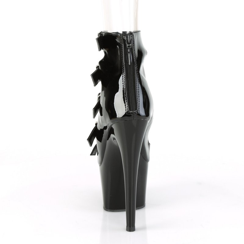 Černé páskové extravagantní boty Pleaser ADO700-33/B/M | ADORE-700-33 Pleaser - zezadu