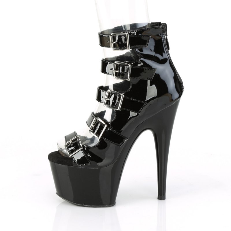 Černé páskové extravagantní boty Pleaser ADO700-33/B/M | ADORE-700-33 Pleaser - z vnitřku