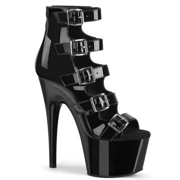 Sandály a páskové boty | Černé extravagantní Pleaser ADO700-33/B/M