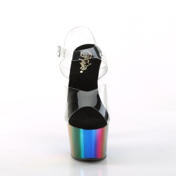 Duhové sandály na go-go dance Pleaser ADO708RC/C/RBOWCH | ADORE-708RC - zepředu