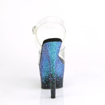 Modré go-go boty ADO708SS/C/B-BLUG | ADORE-708SS Pleaser - zezadu Modré go-go boty ADO708SS/C/B-BLUG | ADORE-708SS Pleaser - zezadu