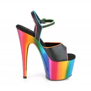 Duhové sandály na strip dance Pleaser ADO709RC-2/BPU/RBWCH | ADORE-709RC-02 Pleaser - z vnějšku