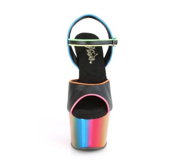 Duhové sandály na strip dance Pleaser ADO709RC-2/BPU/RBWCH | ADORE-709RC-02 - zepředu