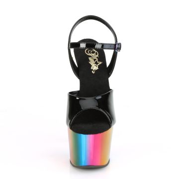 Duhové sandály na pole dance Pleaser ADO709RC/B/RBOWCH | ADORE-709RC - zepředu