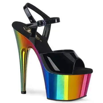 Duhové sandály na pole dance Pleaser ADO709RC/B/RBOWCH | ADORE-709RC Pleaser