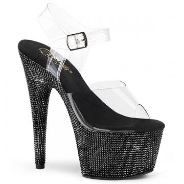 Černé luxusní sandály Pleaser BEJ708DM/C/BRS