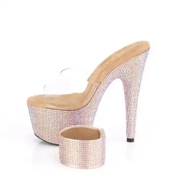 Zlaté luxusní pantofle BEJ712RS/C/ROGLDRS | BEJEWELED-712RS Pleaser - z vnitřku