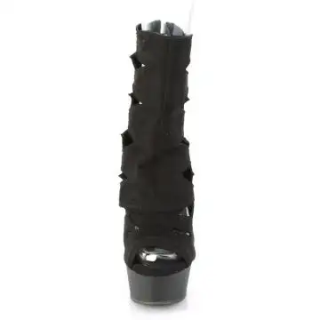 Černé kotníkové boty na platformě Pleaser DEL1014/BFS/M | DELIGHT-1014 Pleaser - zepředu