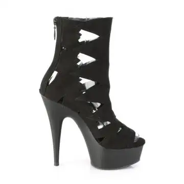Černé kotníkové boty na platformě Pleaser DEL1014/BFS/M | DELIGHT-1014 Pleaser - z vnějšku