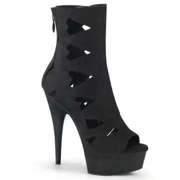 Černé kotníkové boty na platformě Pleaser DEL1014/BFS/M | DELIGHT-1014 Pleaser