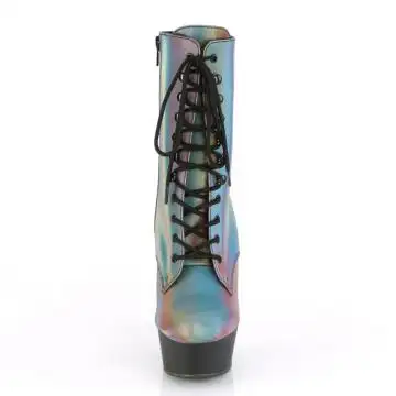 Duhové taneční kotníčkové kozačky Pleaser DEL1020REFL/RBOW/B | DELIGHT-1020REFL Pleaser - zepředu