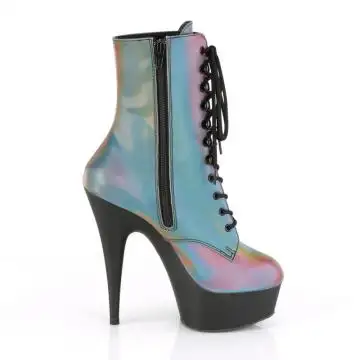 Duhové taneční kotníčkové kozačky Pleaser DEL1020REFL/RBOW/B | DELIGHT-1020REFL Pleaser - z vnějšku