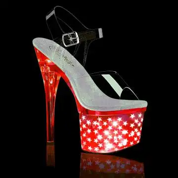 LED svítící sandály Pleaser DISCOLT708STAR/C/SCH | DISCOLITE-708STAR Pleaser