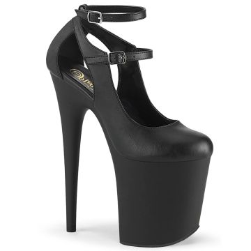 FLAMINGO-850 | Černé páskové boty na extra podpatku Pleaser FLAM850/BPU/M