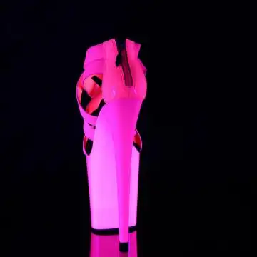 Růžové neon svítící sandály Pleaser FLAM869UV/NHPELSPT/M | FLAMINGO-869UV Pleaser - zezadu