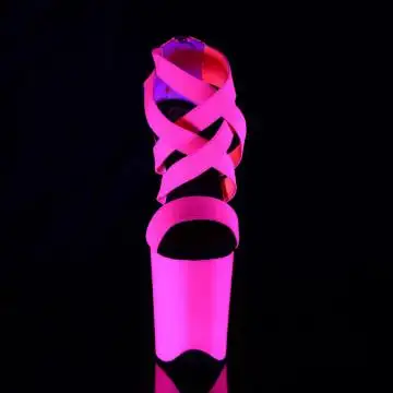 Růžové neon svítící sandály Pleaser FLAM869UV/NHPELSPT/M | FLAMINGO-869UV Pleaser - zepředu