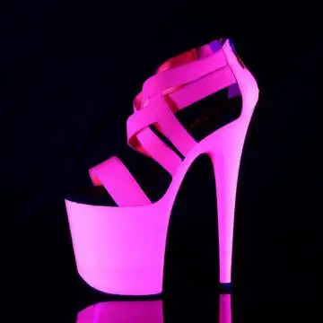 Růžové neon svítící sandály Pleaser FLAM869UV/NHPELSPT/M | FLAMINGO-869UV Pleaser - z vnitřku