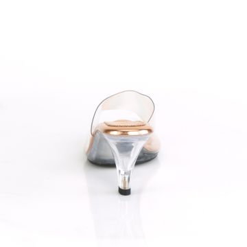 Průhledné pantofle na nízkém podpatku BEL301/C-ROGLD/C | BELLE-301 Fabulicious - zezadu