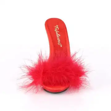 Červené pantofle s labutěnkou POISE501F/RSA/M | POISE-501F Fabulicious - zepředu