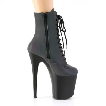 Sexy svítící taneční kozačky FLAM1020REFL/GRNMC/B Pleaser | FLAMINGO-1020REFL Pleaser - z vnějšku