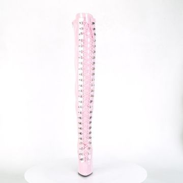 Růžové erotické kozačky na stehna SED3024/BP | SEDUCE-3024 Pleaser - zepředu