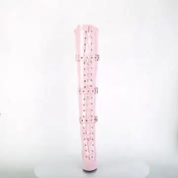 Růžové BDSM kozačky SED3028/BP | SEDUCE-3028 Pleaser - zepředu