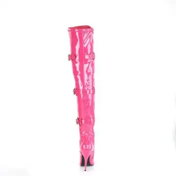 Tmavě růžové BDSM kozačky SED3028/HP | SEDUCE-3028 Pleaser - zezadu