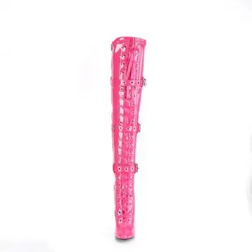 Tmavě růžové BDSM kozačky SED3028/HP | SEDUCE-3028 Pleaser - zepředu