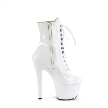 Bílé pole dance kozačky SKY1020/W/M | SKY-1020 Pleaser - z vnějšku