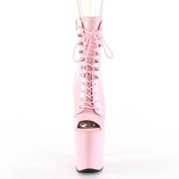 Růžové kozačky s otevřenou špičkou XTM1021/BP/M | XTREME-1021 Pleaser - zepředu