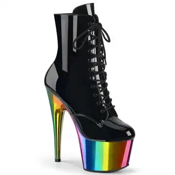 Duhové taneční kozačky Pleaser ADO1020RC/B/RBOWCH