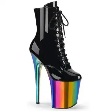 Taneční kozačky Pleaser FLAM1020RC/B/RBOWCH | FLAMINGO-1020RC Pleaser