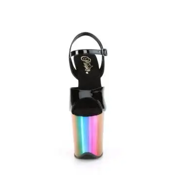 Duhové taneční sandály Pleaser FLAM809RC/B/RBOWCH | FLAMINGO-809RC Pleaser - zepředu