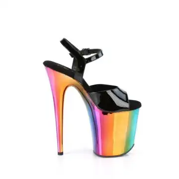 Duhové taneční sandály Pleaser FLAM809RC/B/RBOWCH | FLAMINGO-809RC Pleaser - z vnějšku