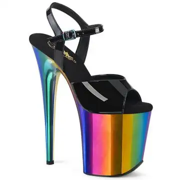 Duhové taneční sandály Pleaser FLAM809RC/B/RBOWCH | FLAMINGO-809RC Pleaser