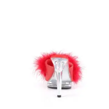 Červené pantofle s chmýřím GLORY501F-8/RPU/C | GLORY-501F-8 Fabulicious - zezadu