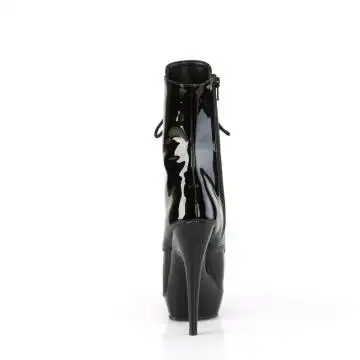 Černé erotické kozačky na jehle a platformě SUL1020/B/M | SULTRY-1020 Fabulicious - zezadu