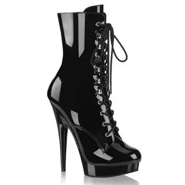 Černé erotické kozačky na jehle a platformě SUL1020/B/M | SULTRY-1020 Fabulicious