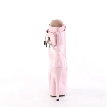 Růžové fetiš kotníkové kozačky na podpatku SUL1023/BP/M | SULTRY-1023 Fabulicious - zezadu