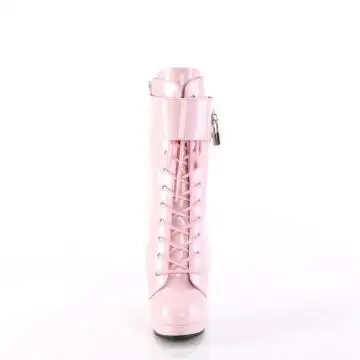 Růžové fetiš kotníkové kozačky na podpatku SUL1023/BP/M | SULTRY-1023 Fabulicious - zepředu