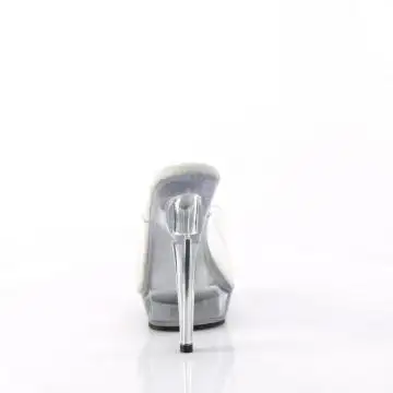 Průhledné pantofle na jehle a platformě SUL601/C/M | SULTRY-601 Fabulicious - zezadu